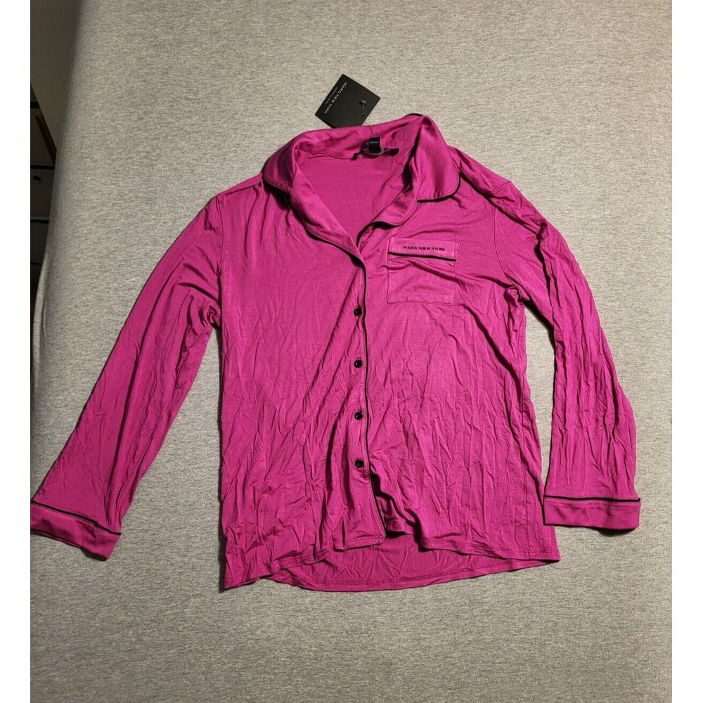 NEW Marc New York Women's Button Blouse Very Berry Long Sleeve‎ Size Medium NWT